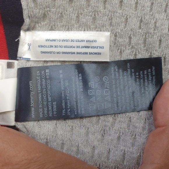 WOMENS SZ XL TOMMY HILFIGER GRAY DRESS W/BLU/RED/WHT TRIM - Picture 6 of 6